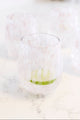 Stemless Pink White Splatter Wine Glass
