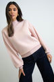 Wish Blush Funnel Neck Fine Knit Jumper