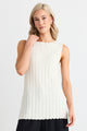 Woodstock Ivory Rib Knit Tank Top