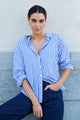 You Got This Blue Stripe Cotton Oversized Shirt