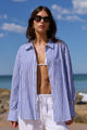 You Got This Blue Stripe Cotton Oversized Shirt