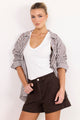 Kindly Dark Chocolate Pocket Front Denim Short