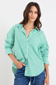 You Got This Green Stripe Poplin Oversized Shirt