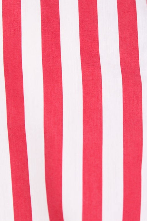 Red and white striped shirt worn by a person