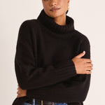 Zealous Black Roll Neck Super Soft Knit Jumper