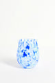 Stemless Blue Green Splatter Wine Glass