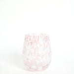 Stemless Pink White Splatter Wine Glass