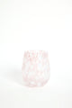 Stemless Pink White Splatter Wine Glass