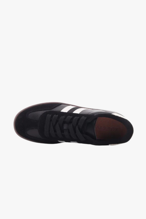 attitude black leather sneaker
