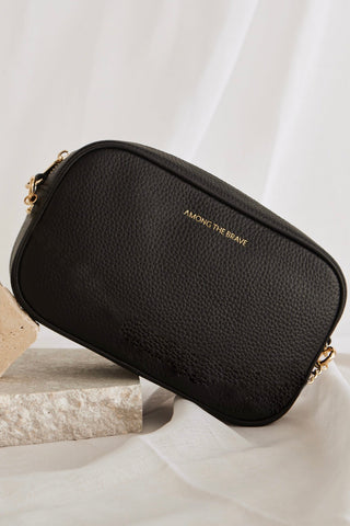 black leather handbag bag