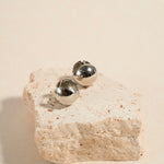 Silver ball earring