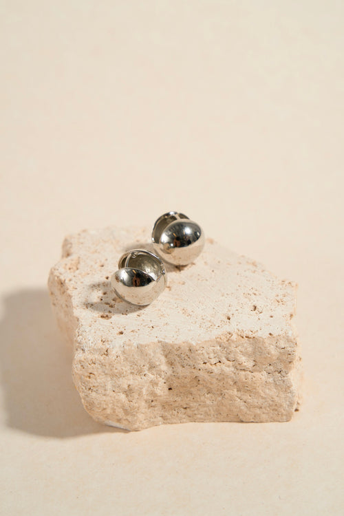 Silver ball earring