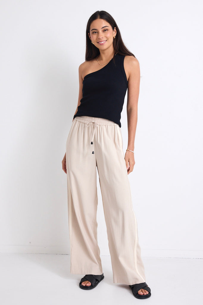 Shop Celestial Black Rib One Shoulder Tank | Flo & Frankie