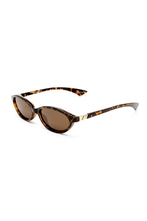 Blue cat-eye sunglasses on a white background