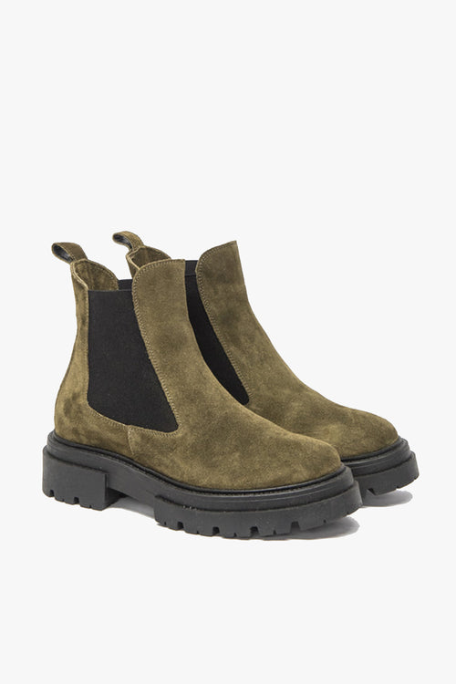 Compass Green Suede Chelsea Low Boot ACC Shoes - Boots Zoe Kratzmann   