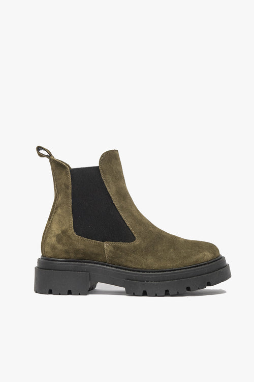 Compass Green Suede Chelsea Low Boot ACC Shoes - Boots Zoe Kratzmann   