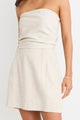 Verve Natural Pocket Front Linen Blend Mini Skirt