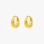 Curved Solid Sleeper 18k Gold Plated Hoop Earrings ACC Jewellery Brie Leon   