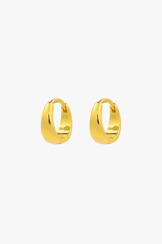 Curved Solid Sleeper 18k Gold Plated Hoop Earrings ACC Jewellery Brie Leon   