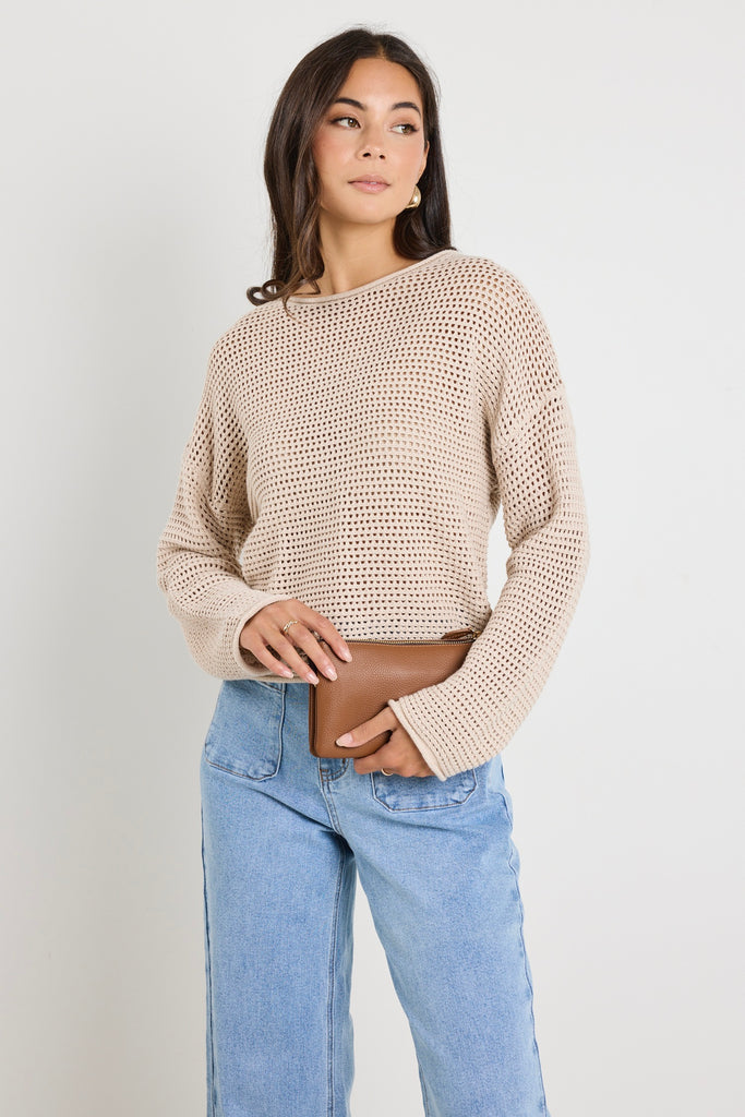 Shop Dawn String Crochet Knit Jumper | Flo & Frankie