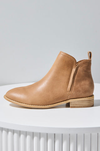 Douglas Tan Leather Ankle Boot