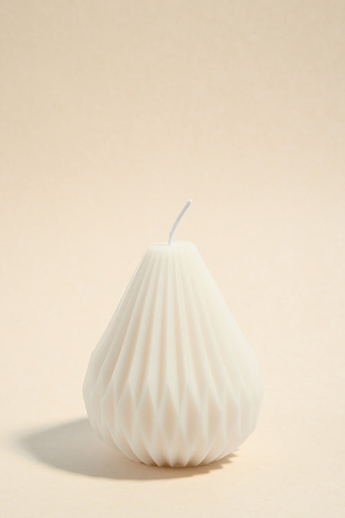 pear shaped white candle