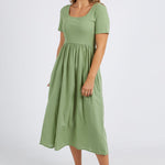 Ella Moss Green SS Midi Dress