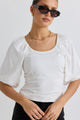 Expectation White Panelled Short Sleeved Top