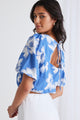 Feeling Blue Hibiscus Cutout Back Top