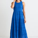 Florentena Cobalt Sleeveless Tiered Maxi Dress