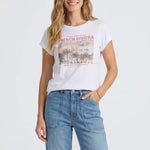 Cannes White French Riviera Printed SS Tee