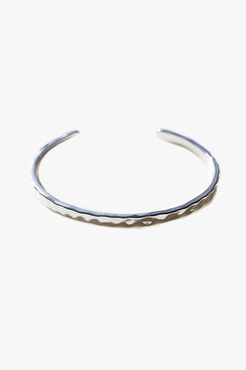 Gaia Sterling Silver Plate Soft Hammered Cuff Bangle ACC Jewellery Love Lunamei   