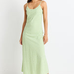 Golden Hour Green Gingham Bias Slip Dress