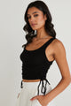 Gimme Black Rib Drawstring Tank