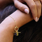 Healing 18k Gold Plate with Herkimer Quartz Fob Bracelet ACC Jewellery Love Lunamei   