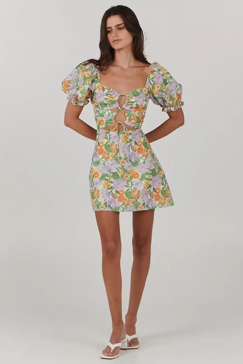 Willow Springtime Green Floral Mini Dress WW Dress Charlie Holiday   