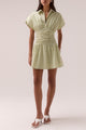 Stellar Aloe Ruched Waist SS Mini Dress