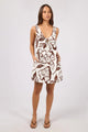 Lucia Vintage White Choc Floral Print Sleeveless Mini Dress