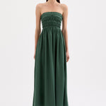 Zuri Emerald Strapless Tencel Maxi Dress