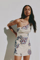 Sorella White Floral One Shoulder Mesh Mini Dress