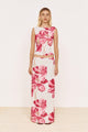 Chloe White Rose Mesh Maxi Skirt