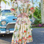 floral tropical print maxi dress