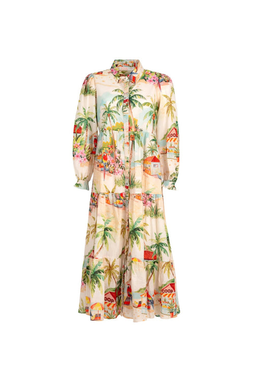 floral tropical print maxi dress