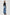 Person wearing a black top and blue jeans on a white background