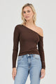 Natasha Espresso Off Shoulder LS Top