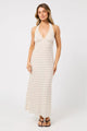 Imani Vanilla Spot Halter Maxi Dress