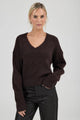 Tomboy Espresso V Neck Knit