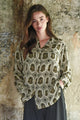 Pocket Full Of Chic Bronze Snake Print LS Shirt