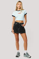 95 Frankie Black Contrast Stitch Mini Skirt