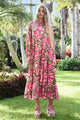Sun & Swoon Pink Swirl Print LS Maxi Dress